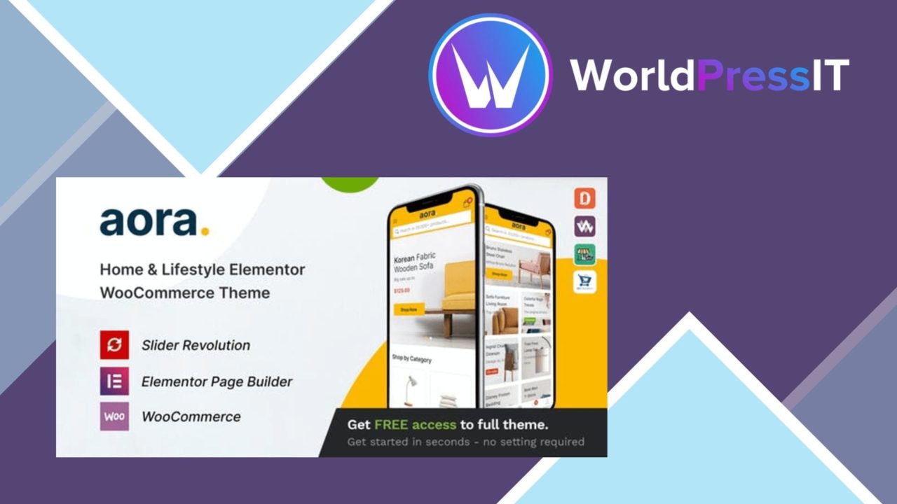 Aora Home & Lifestyle Elementor Theme screenshot