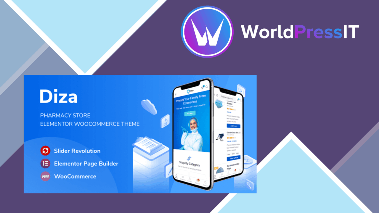 Diza Pharmacy Store Elementor WooCommerce Theme screenshot