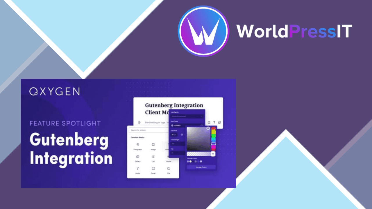 Oxygen Gutenberg Integration screenshot