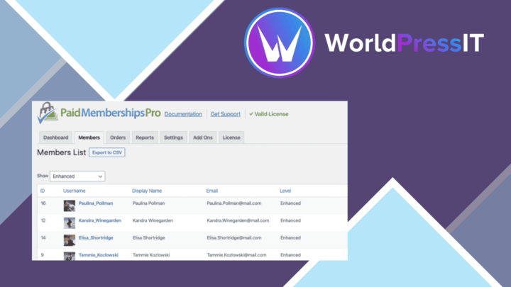 Paid Memberships Pro – Email Confirmation Addon screenshot