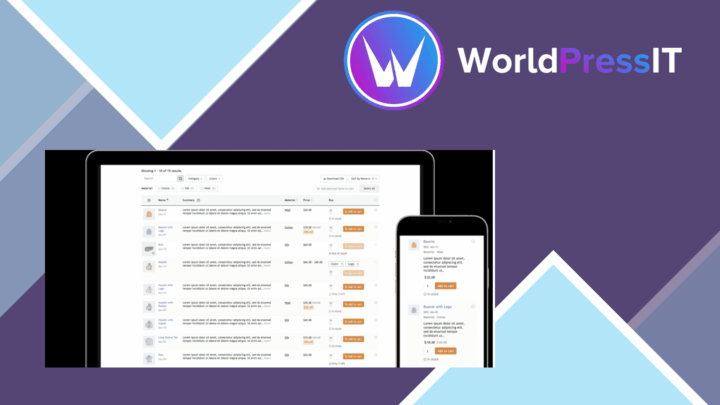 WPC Product Table for WooCommerce screenshot