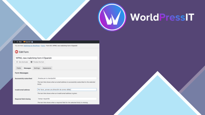 WordPress Multilingual MailChimp screenshot