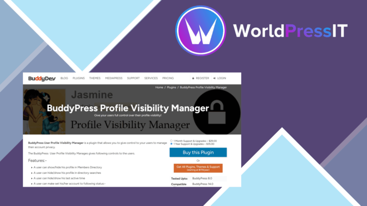 BuddyPress Profile Visibility Manager screenshot