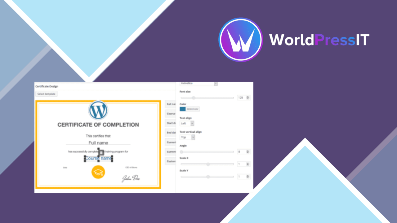 LearnPress Certificates Add-on screenshot