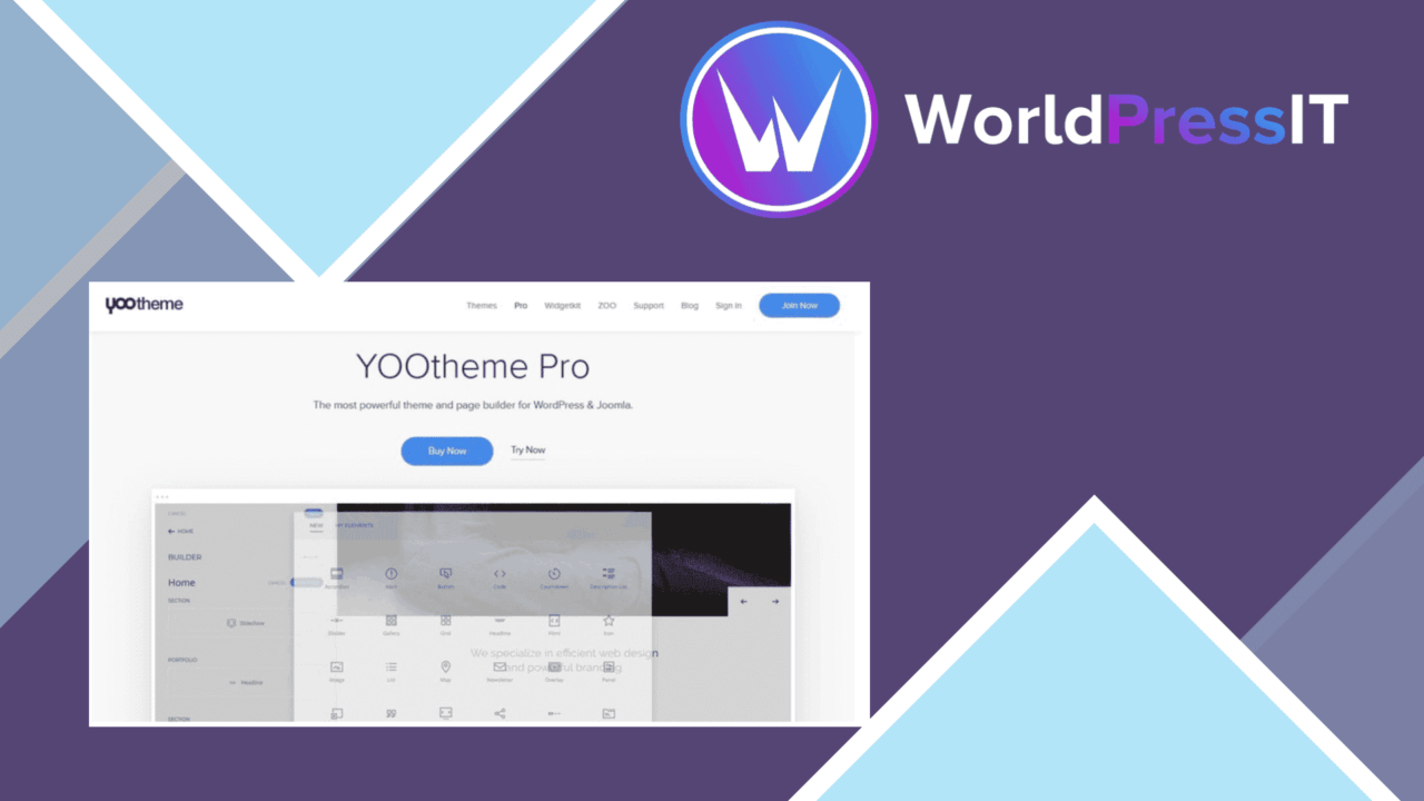 YOOtheme Pro and WidgetKit screenshot